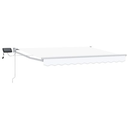 vidaXL Χειροκίνητη αναδιπλούμενη τέντα με LED Λευκός 3