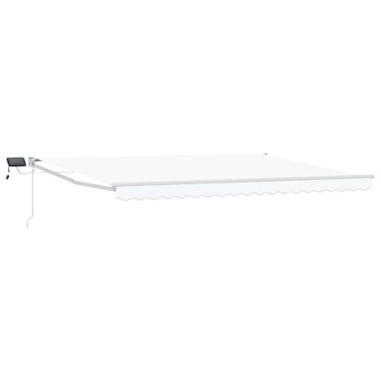 vidaXL Χειροκίνητη αναδιπλούμενη τέντα με LED Λευκός 5 x 3 m