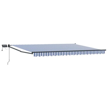 vidaXL Χειροκίνητη αναδιπλούμενη τέντα με LED 5 x 3 m