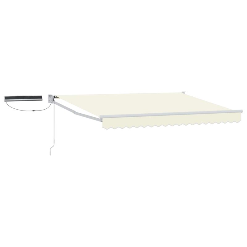 vidaXL Ηλεκτρικό Αναδιπλούμενο Σκίαστρο Κρέμα και Λευκό 3