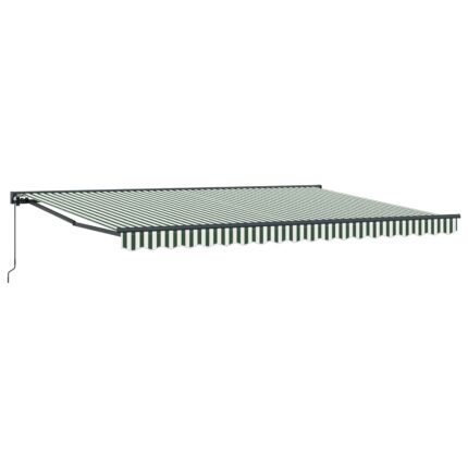 vidaXL Χειροκίνητη Ανακλινόμενη Σκίαση Πράσινο και Λευκό 4 x 3