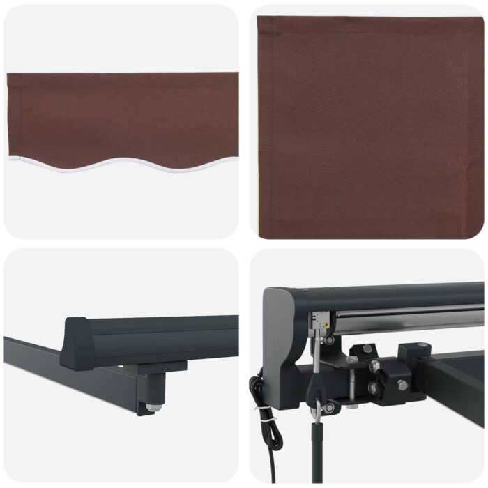 Ηλεκτρικό Αναδιπλούμενο Σκίαστρο Καφέ και Ανθρακί 4,5 x 3 μ - Image 7