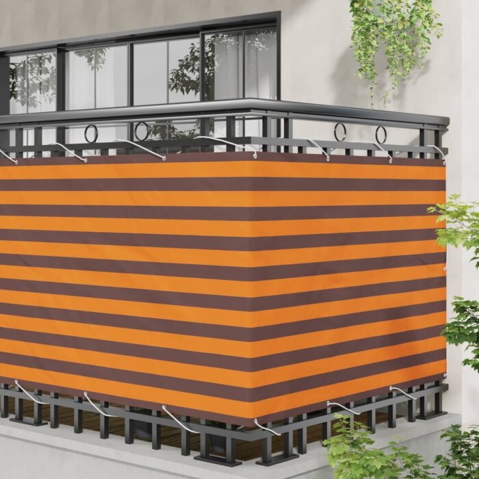 Οθόνη Μπαλκονιού Πορτοκαλί και Καφέ 110 x 800 εκ Ύφασμα Όξφορντ - Image 3
