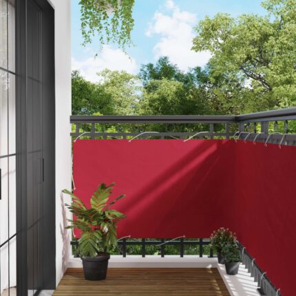 vidaXL Οθόνη Μπαλκονιού Κόκκινο 100 x 200 cm Ύφασμα Όξφορντ