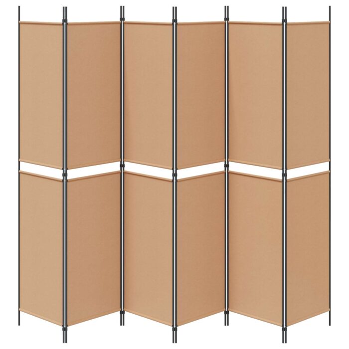 Διαχωριστικό Δωματίου 6-Πάνελ Μπεζ 300 x 220 cm Ύφασμα - Image 6