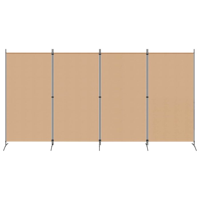 4-Πίνακας Διαχωριστικός Μπεζ 346 x 180 cm Ύφασμα - Image 4