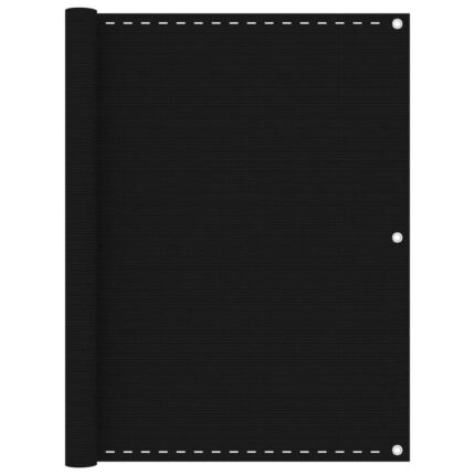 vidaXL Διαχωριστικό Βεράντας Μαύρο 120 x 600 εκ. από HDPE