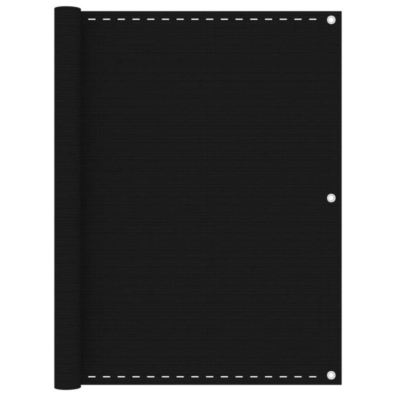 vidaXL Διαχωριστικό Βεράντας Μαύρο 120 x 600 εκ. από HDPE