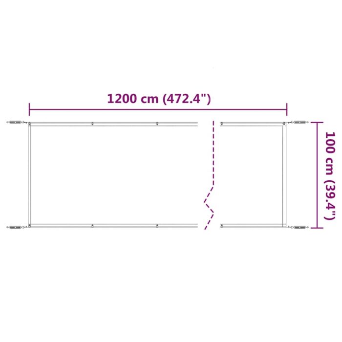 Τέντα Κάθετη Ανθρακί 100 x 1200 εκ. από Ύφασμα Oxford - Image 6