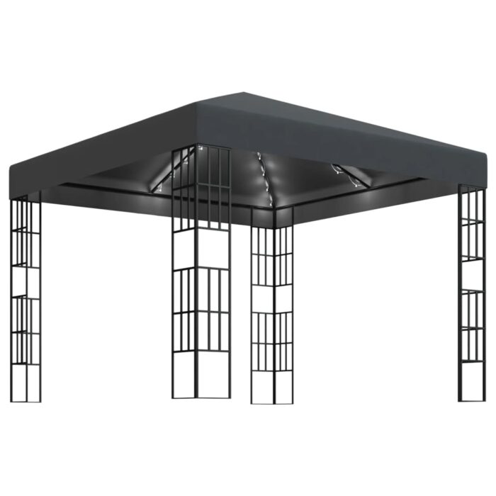 Κιόσκι με Φωτάκια LED Ανθρακί 3 x 3 μ. - Image 2