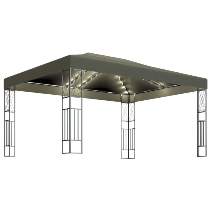 Κιόσκι με Φωτάκια Taupe LED 3 x 4 μ. Υφασμάτινο - Image 2