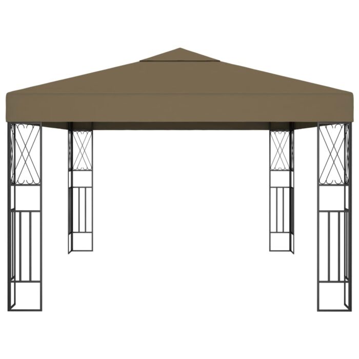 Κιόσκι με Φωτάκια Taupe LED 3 x 4 μ. Υφασμάτινο - Image 4