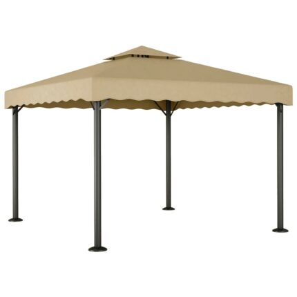 vidaXL Κιόσκι Taupe 3 x 3 μ. από Αλουμίνιο και Ατσάλι