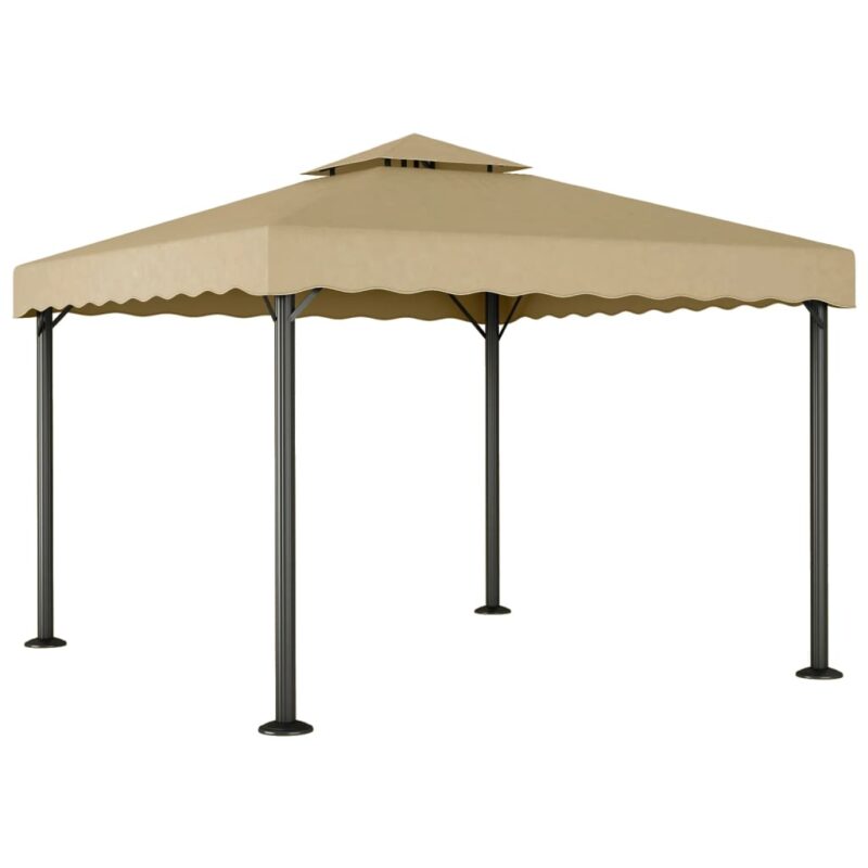 vidaXL Κιόσκι Taupe 3 x 3 μ. από Αλουμίνιο και Ατσάλι