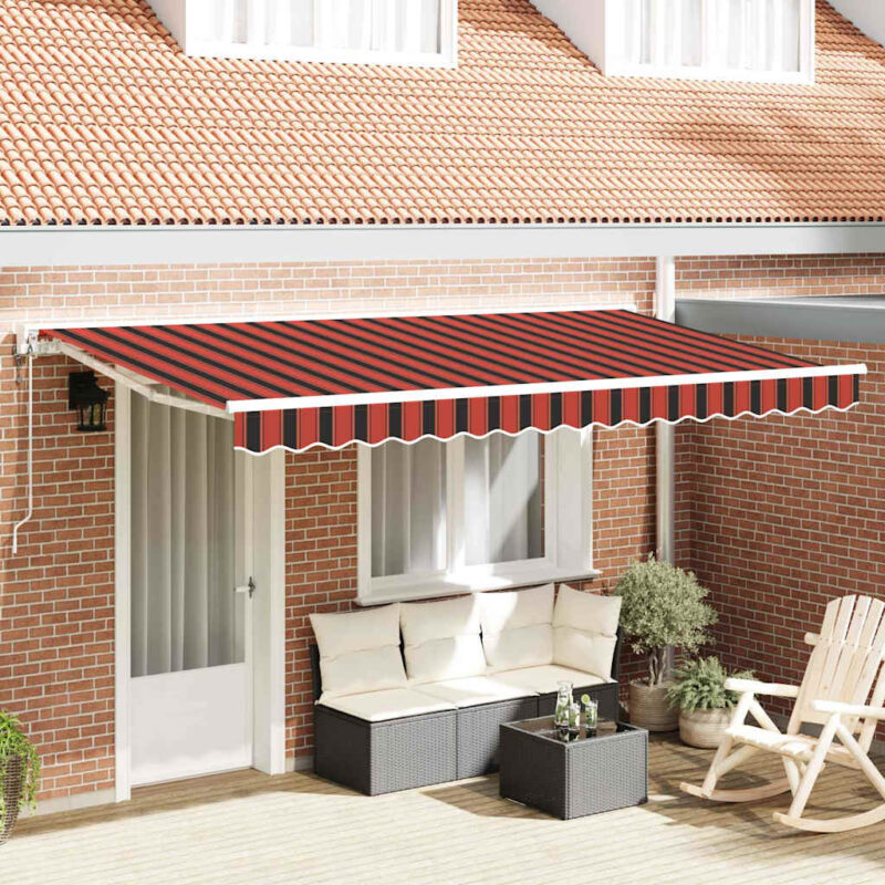 vidaXL Σκελετός Τέντας Πορτοκαλί και Μαύρο 350 x 200 cm