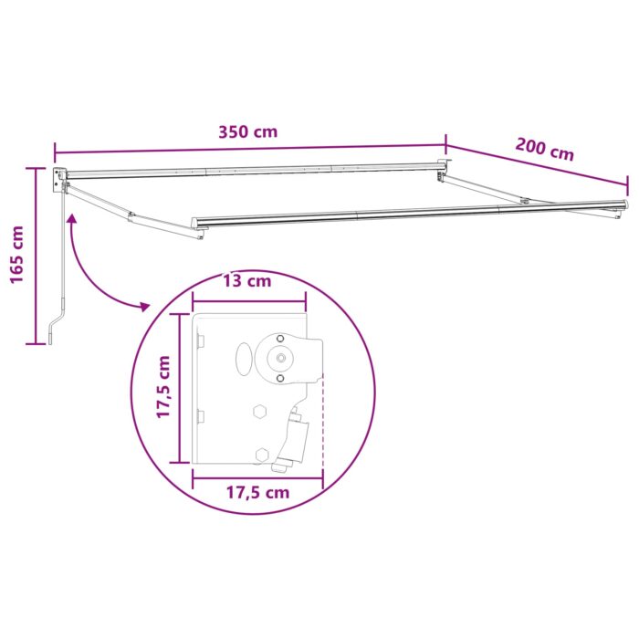 Αναδιπλούμενη τέντα Taupe 3,5 x 2 m - Image 6