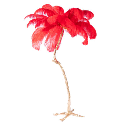 Supergreens Φωτιστικό Επιδαπέδιο ''Ostrich'' Κόκκινο/Χρυσό 170 εκ.