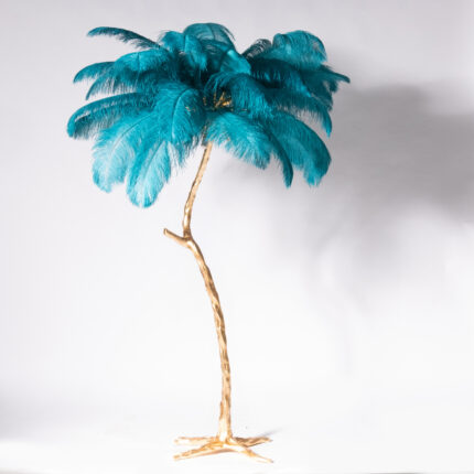 Supergreens Φωτιστικό Επιδαπέδιο ''Ostrich'' Τιρκουάζ/Χρυσό 170 εκ.