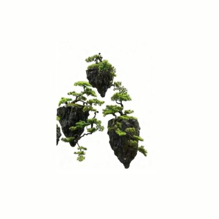 Supergreens Τεχνητό Κρεμαστό Μπονσάι Πεύκο σε Πέτρα "Sky Root" Πράσινο 70 εκ.