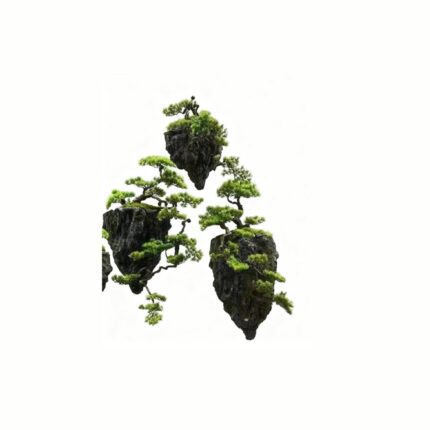 Supergreens Τεχνητό Κρεμαστό Μπονσάι Πεύκο σε Πέτρα "Floating Stone" Πράσινο 100 εκ.