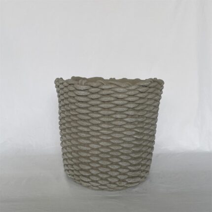 Supergreens Γλάστρα Τσιμεντένια Κυλινδρική "WeaveStone" Γκρι 34x34x31.5 εκ.