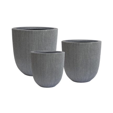 Supergreens Γλάστρα Ρητίνης Κυλινδρική "Core Stone" Γκρί L 44x44x44.5 εκ.