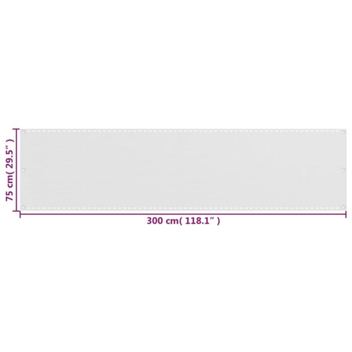 Διαχωριστικό Βεράντας Λευκό 75 x 300 εκ. από HDPE - Image 5