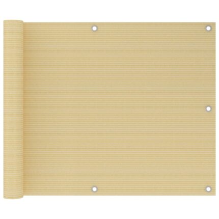 vidaXL Διαχωριστικό Βεράντας Μπεζ 75 x 300 εκ. από HDPE