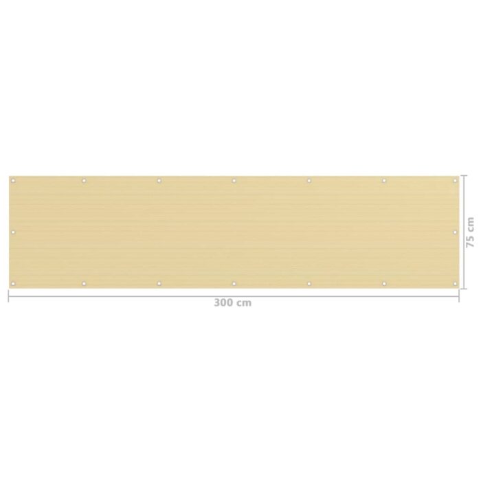 Διαχωριστικό Βεράντας Μπεζ 75 x 300 εκ. από HDPE - Image 5