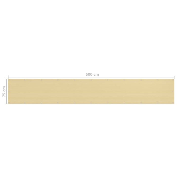 Διαχωριστικό Βεράντας Μπεζ 75 x 500 εκ. από HDPE - Image 5