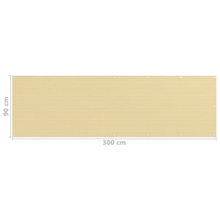 Διαχωριστικό Βεράντας Μπεζ 90 x 300 εκ. από HDPE - Image 5