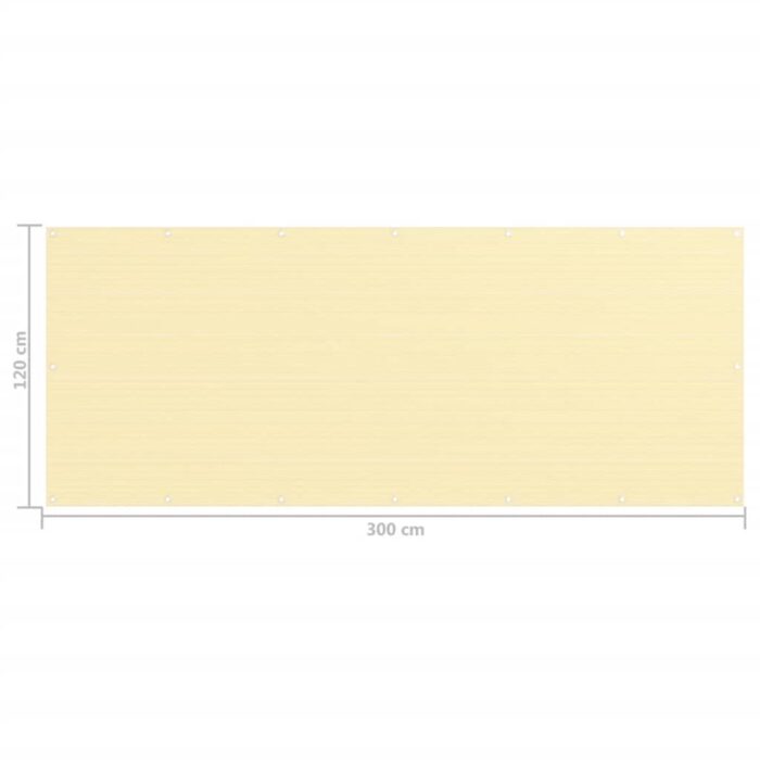 Διαχωριστικό Βεράντας Μπεζ 120 x 300 εκ. από HDPE - Image 5
