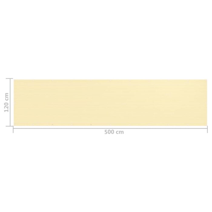 Διαχωριστικό Βεράντας Μπεζ 120 x 500 εκ. από HDPE - Image 5