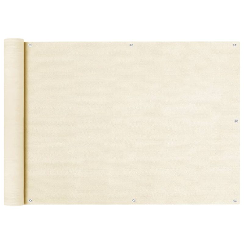 vidaXL Διαχωριστικό Βεράντας Κρεμ 75 x 400 εκ. από HDPE