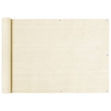 vidaXL Διαχωριστικό Βεράντας Κρεμ 75 x 500 εκ. από HDPE