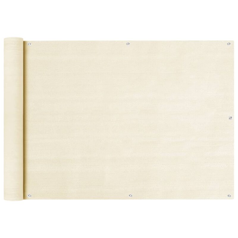 vidaXL Διαχωριστικό Βεράντας Κρεμ 75 x 500 εκ. από HDPE