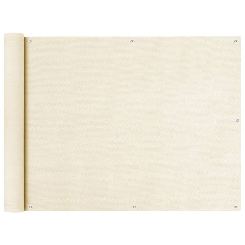 vidaXL Διαχωριστικό Βεράντας Κρεμ 90 x 600 εκ. από HDPE