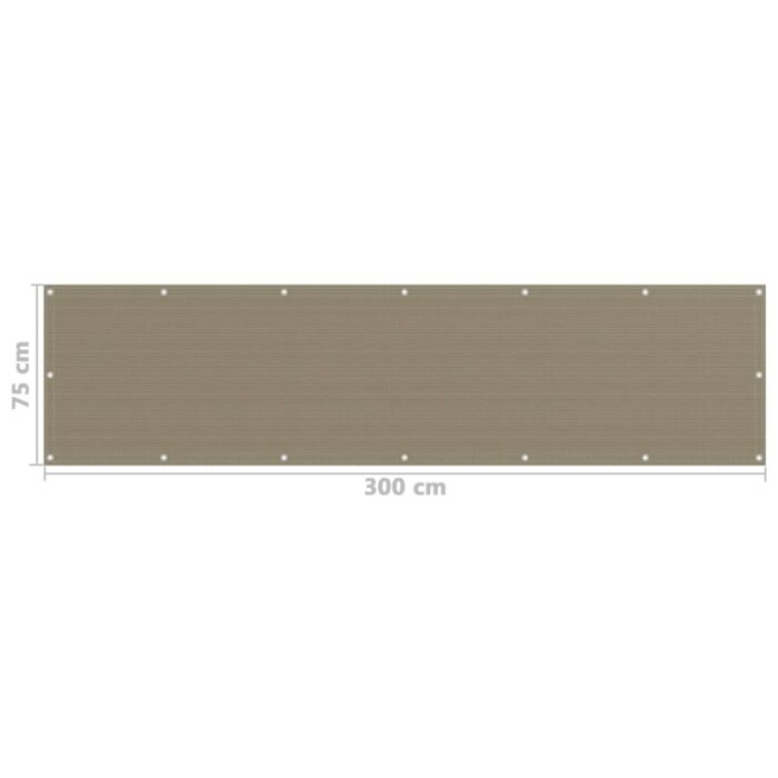 Διαχωριστικό Βεράντας Taupe 75 x 300 εκ. από HDPE - Image 5