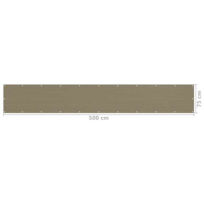 Διαχωριστικό Βεράντας Taupe 75 x 500 εκ. από HDPE - Image 5
