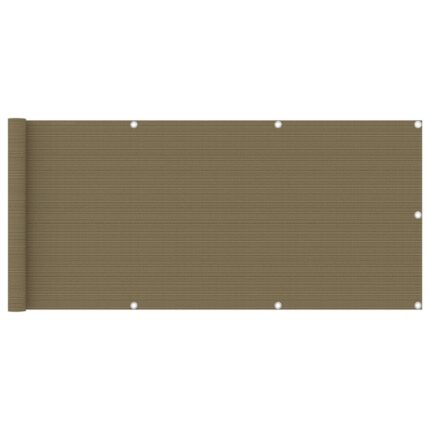 vidaXL Διαχωριστικό Βεράντας Taupe 75 x 600 εκ. από HDPE