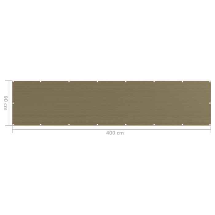 Διαχωριστικό Βεράντας Taupe 90 x 400 εκ. από HDPE - Image 5