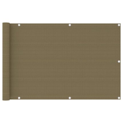 vidaXL Διαχωριστικό Βεράντας Taupe 90 x 600 εκ. από HDPE
