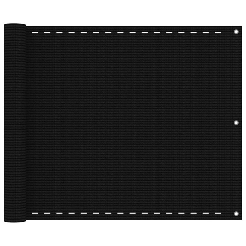 vidaXL Διαχωριστικό Βεράντας Μαύρο 75x300 εκ. από HDPE