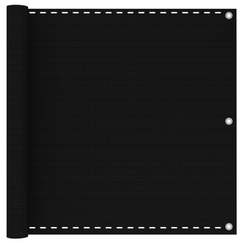 vidaXL Διαχωριστικό Βεράντας Μαύρο 90 x 300 εκ. από HDPE