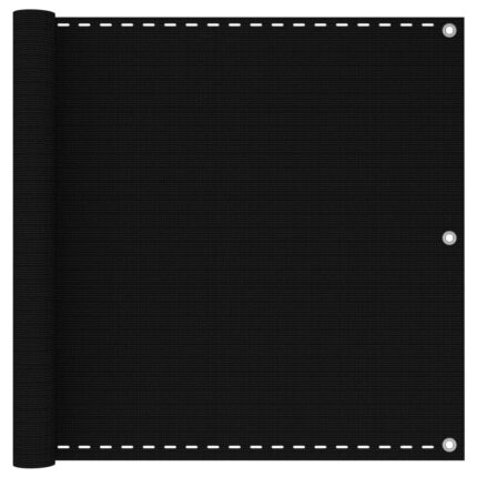 vidaXL Διαχωριστικό Βεράντας Μαύρο 90 x 500 εκ. από HDPE