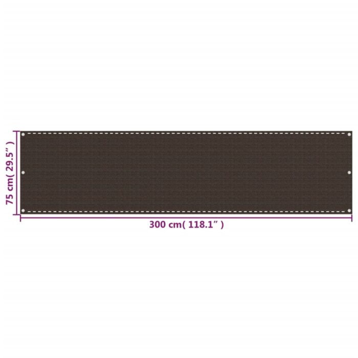 Διαχωριστικό Βεράντας Καφέ 75 x 300 εκ. από HDPE - Image 5