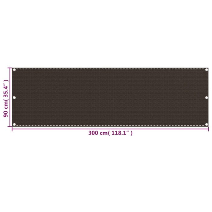 Διαχωριστικό Βεράντας Καφέ 90 x 300 εκ. από HDPE - Image 5