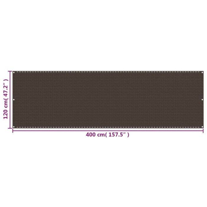 Διαχωριστικό Βεράντας Καφέ 120 x 400 εκ. από HDPE - Image 5