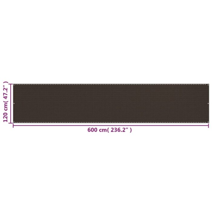 Διαχωριστικό Βεράντας Καφέ 120 x 600 εκ. από HDPE - Image 5
