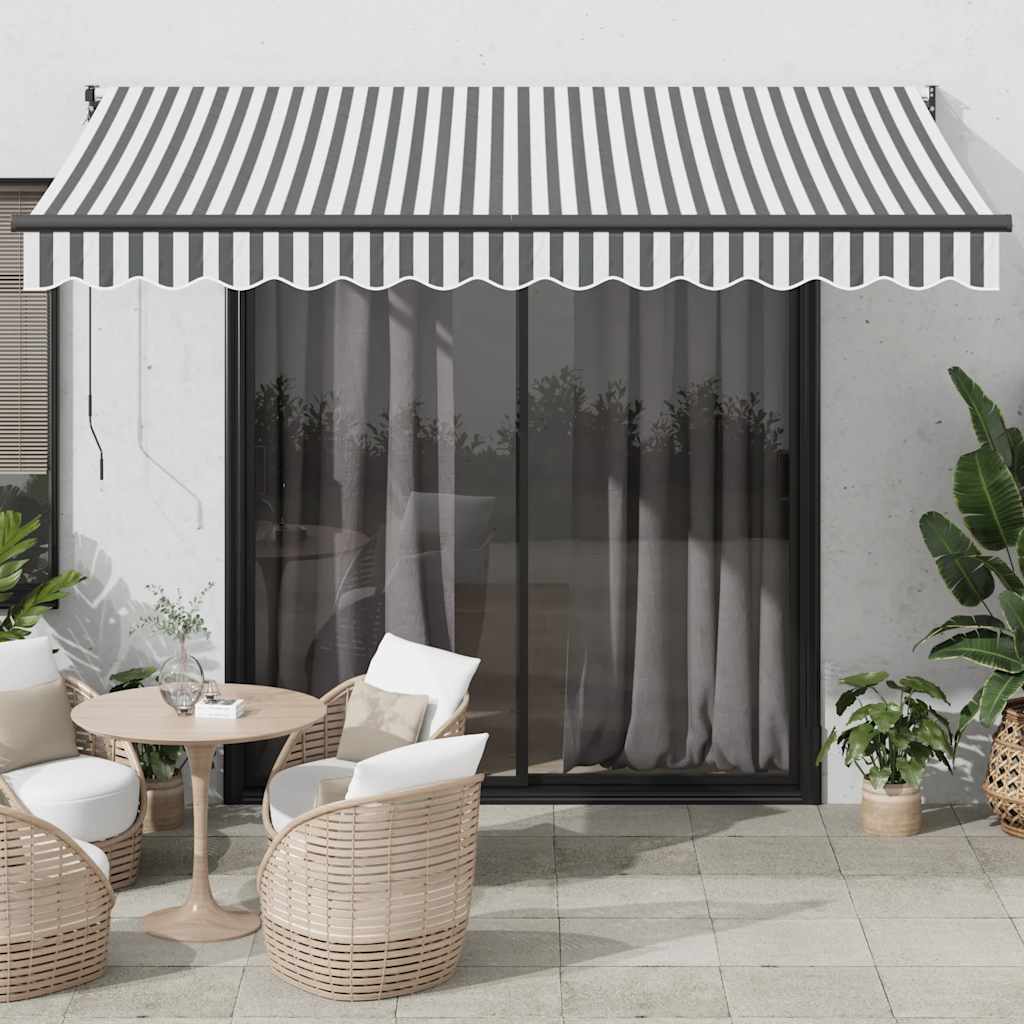 vidaXL Τέντα Συρόμενη Ανθρακί και Λευκό 3 vidaXL Τέντα Συρόμενη Ανθρακί και Λευκό 3